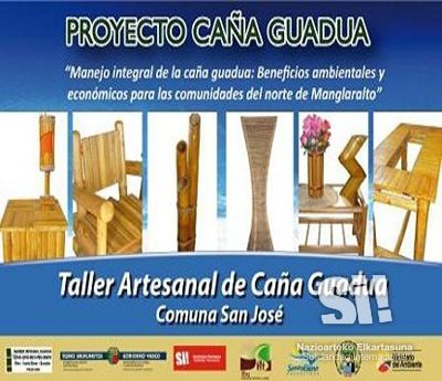 Carteles de promoción del taller artesanal de San José, Santa Elena, Ecuador.
