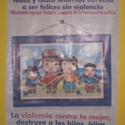 Material de sensibilización contra la violencia de género, Valle del Cuzco, Perú.