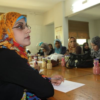 Reunión con candidatas políticas de Gaza, para fortalecer su participación política.