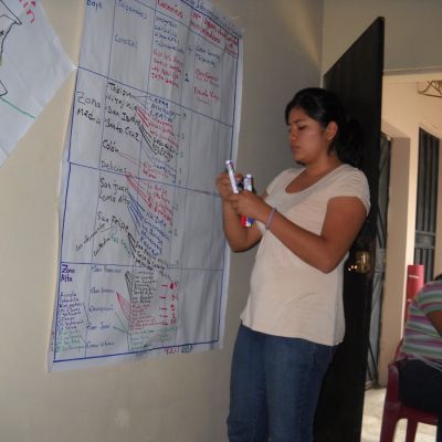 Trabajo con comunitarios con grupos intercomunales de Berli?n y Alegria (El Salvador).