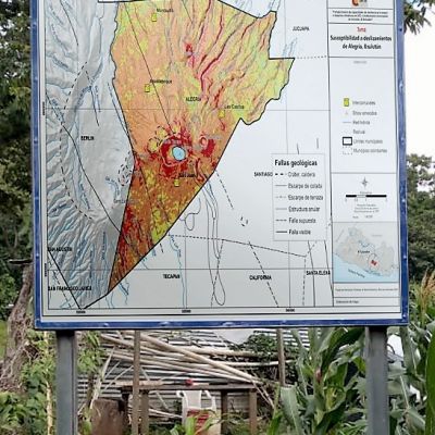 Cartel mapa de Alegría, Usulután, El Salvador