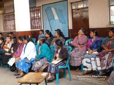 Actividad de sensibilización en la comunidad Agua Escondida, San Antonio Palopó.