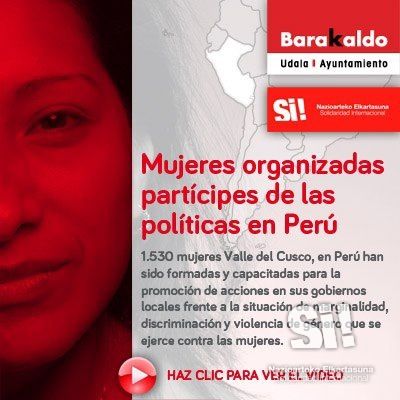 Banner (euskera) divulgado por Nazioarteko Elkartasuna-Solidaridad Internacional en la campaña de sensibilización la participación política de las mujeres.