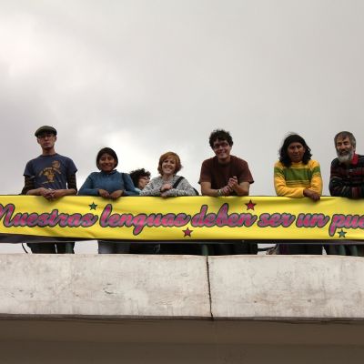 Joven del Programa Juventud Vasca Cooperante 2012, durante una acción en terreno, Valle del Cuzco, Perú.