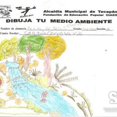 Muestra de dibujo realizado por escolares del municipio de Tecapán (El Salvador) en el Dia Mundial del Medio Ambiente.