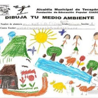 Muestra de dibujo realizado por escolares del municipio de Tecapán (El Salvador) en el Dia Mundial del Medio Ambiente.