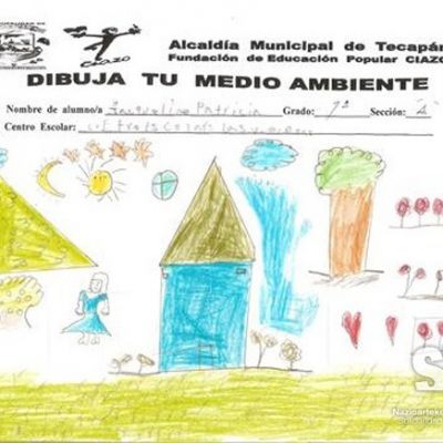 Muestra de dibujo realizado por escolares del municipio de Tecapán (El Salvador) en el Dia Mundial del Medio Ambiente.