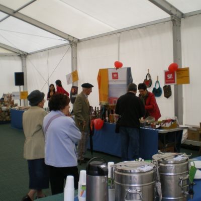 Stand de Comercio Justo de Solidaridad Internacional en la Feria de Comercio Justo de Barkaldo.